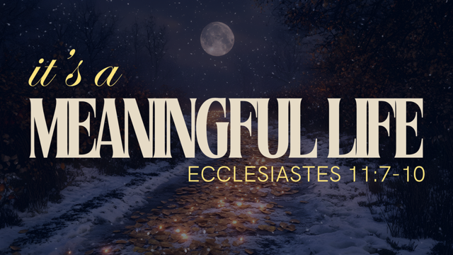 It’s a Meaningful Life. Ecclesiastes 11:7-10